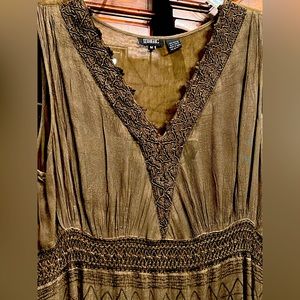 Magic Rayon Brown long casual dress elegant